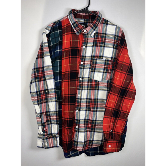 Stussy Tops - STUSSY Mixed Tartan Shirt Long Sleeve Flannel Multicolor Plaid Women’s Size XL
